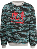 Abstract-Print Logo-Embroidered Sweatshirt