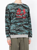 Abstract-Print Logo-Embroidered Sweatshirt