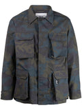 Camouflage-Print Military Jacket