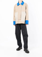 Contrasting Panel-Detail Hooded Jacket