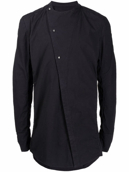 Asymmetric Button-Up Long-Sleeved Shirt