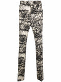 Graphic-Print Flared Trousers
