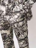 Graphic-Print Flared Trousers