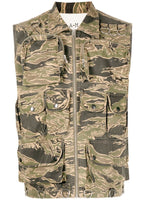 Camouflage-Print Cargo Vest