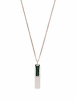 Cube Pendant Malachite Necklace
