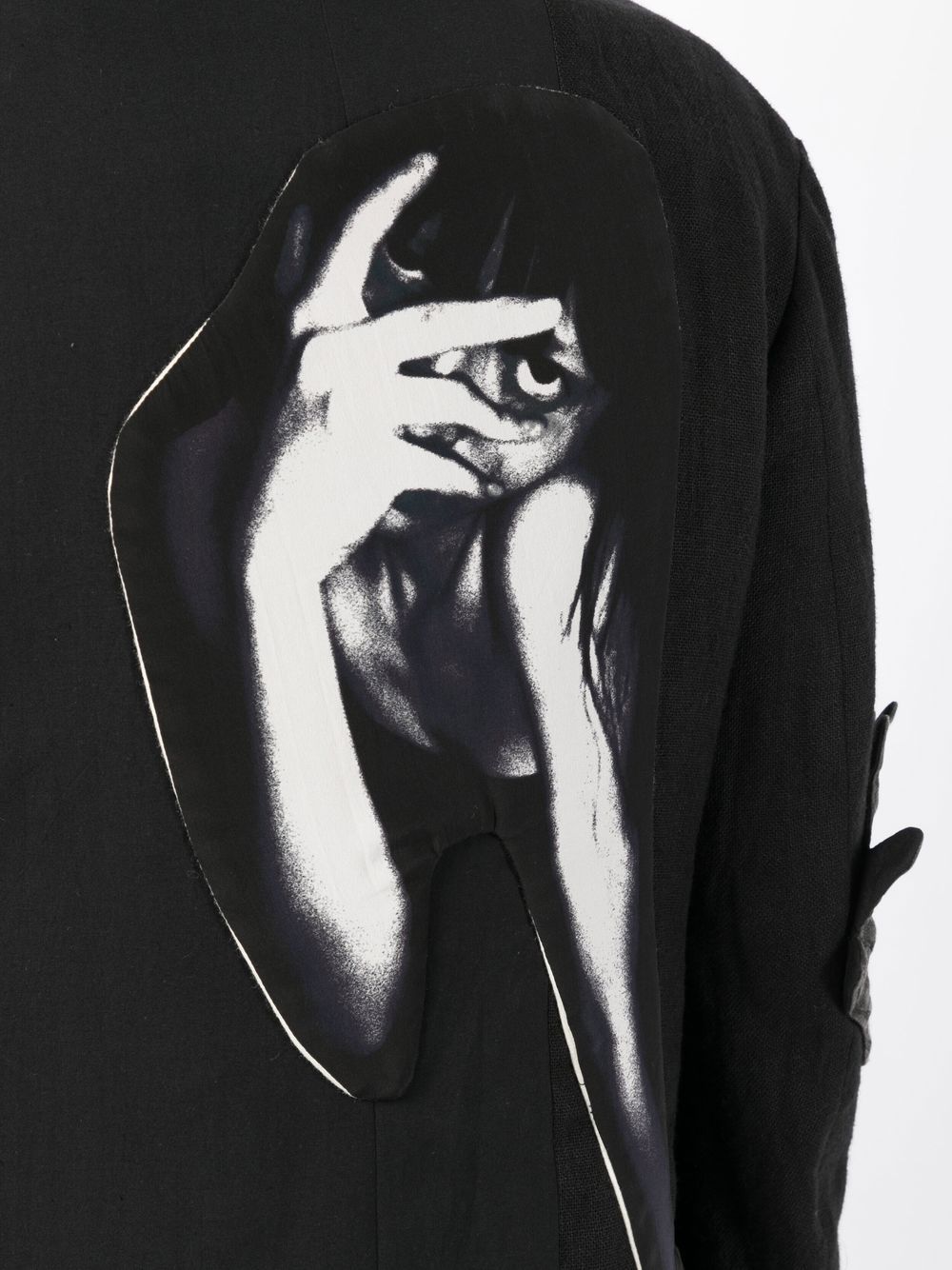 Graphic-Print Cotton Blazer