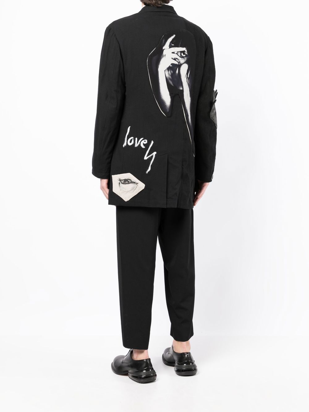 Graphic-Print Cotton Blazer