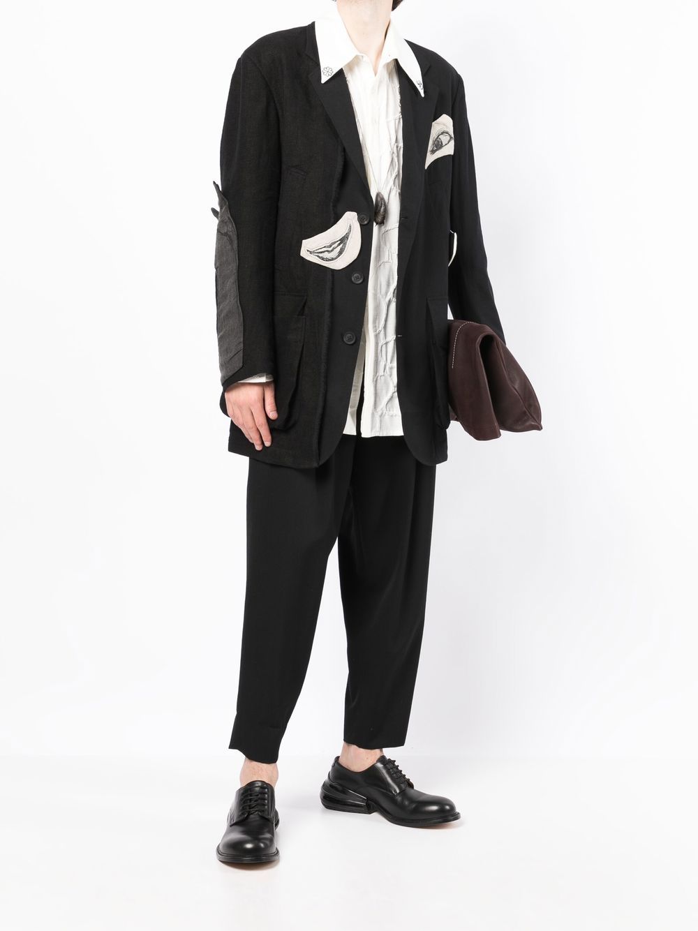 Graphic-Print Cotton Blazer