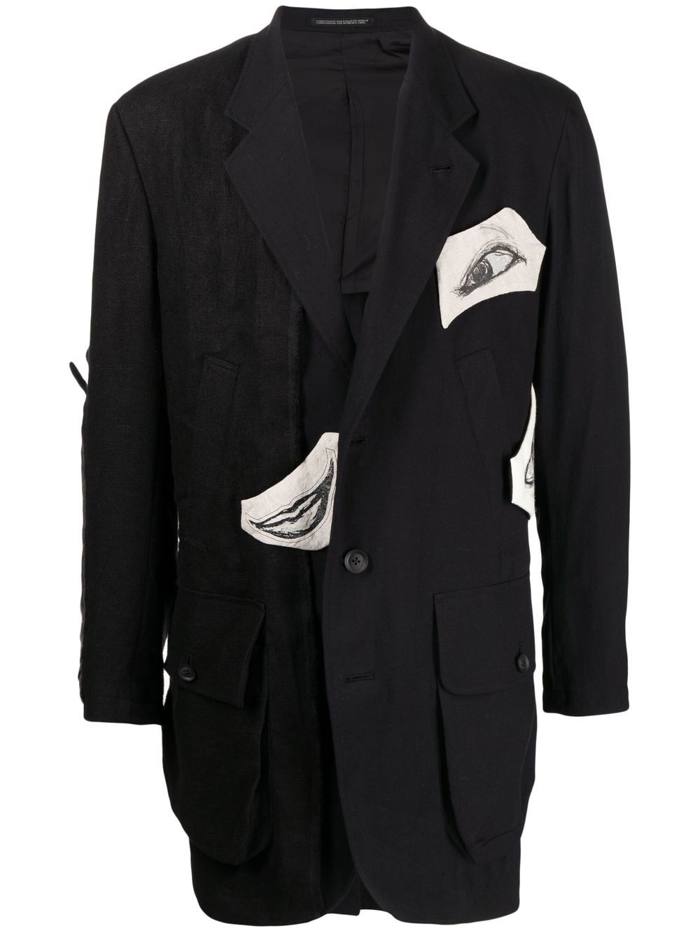 Graphic-Print Cotton Blazer
