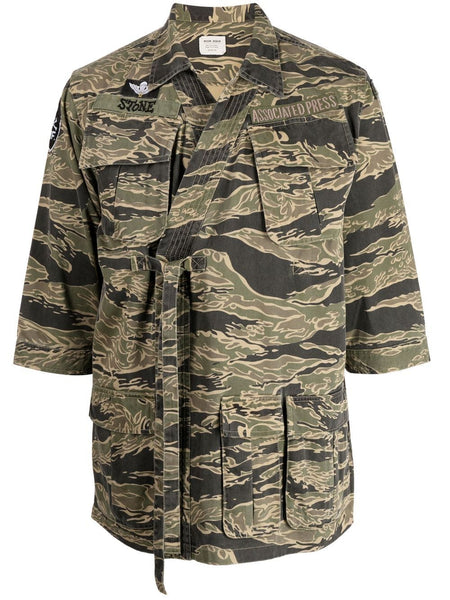 Camouflage Belted Shirt Jacket