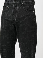 Corner Sketch-Style-Print Jeans