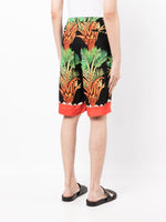 Date Palm Motif-Print Bermuda Shorts
