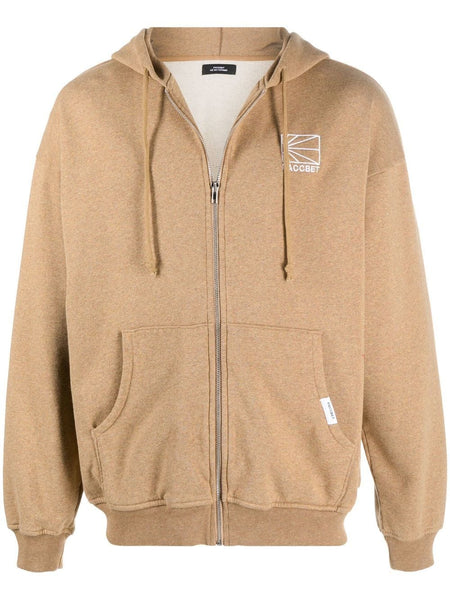 Logo Embroidered Zip Up Hoodie
