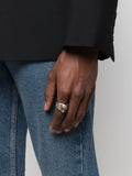 Skull-Detail Silver-Tone Ring
