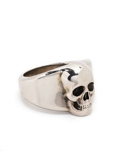 Skull-Detail Silver-Tone Ring