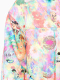 Floral-Cat Print Trench Coat
