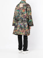 Graffiti-Floral-Print Coat