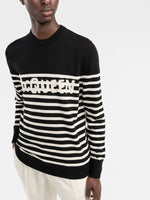 Logo-Knit Striped Cotton Jumper