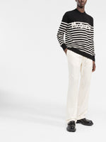 Logo-Knit Striped Cotton Jumper