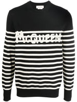 Logo-Knit Striped Cotton Jumper