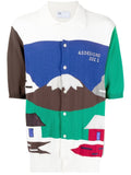 Landscape Intarsia-Knit Shirt