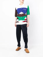 Landscape Intarsia-Knit Shirt