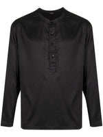 Half-Button Silk-Blend Shirt