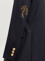 Palm-Embroidered Double-Breasted Blazer