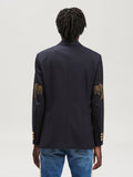 Palm-Embroidered Double-Breasted Blazer