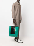 Engraved-Logo Panelled Tote