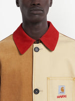 Colour-Block Single-Breasted Coat