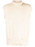 Distressed-Effect Sleeveless Jumper
