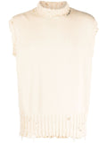 Distressed-Effect Sleeveless Jumper