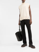 Distressed-Effect Sleeveless Jumper