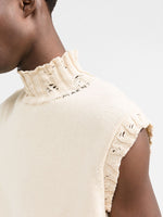 Distressed-Effect Sleeveless Jumper
