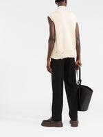 Distressed-Effect Sleeveless Jumper