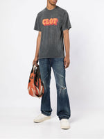 Logo-Print Acid Wash T-Shirt