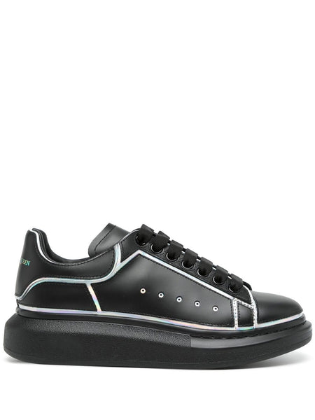 Contrasting-Trim Leather Sneakers
