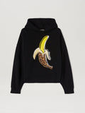 Banana-Print Cotton Hoodie