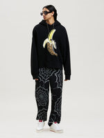 Banana-Print Cotton Hoodie