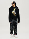 Banana-Print Cotton Hoodie