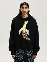 Banana-Print Cotton Hoodie