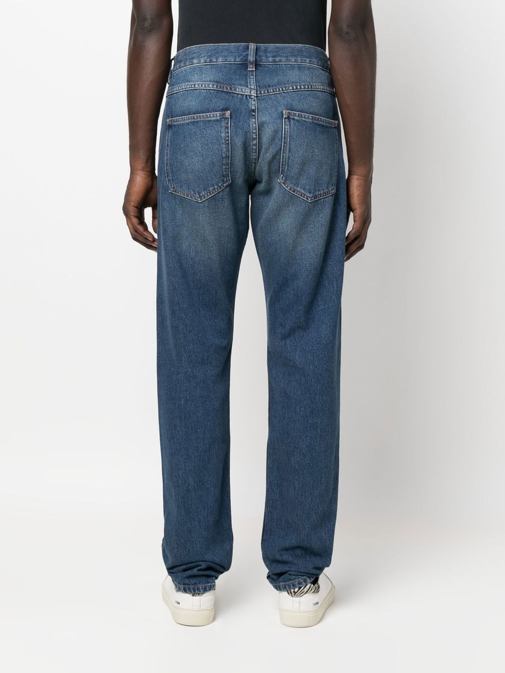 Straight-Leg Mid-Wash Jeans