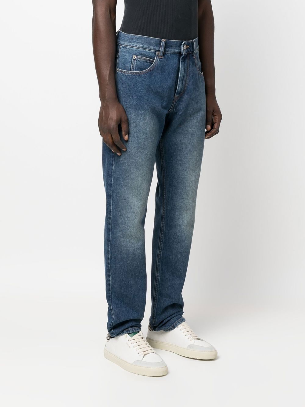 Straight-Leg Mid-Wash Jeans