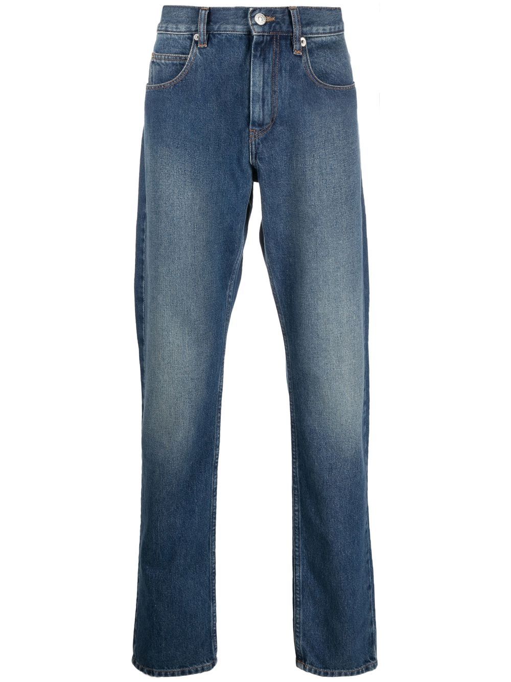 Straight-Leg Mid-Wash Jeans