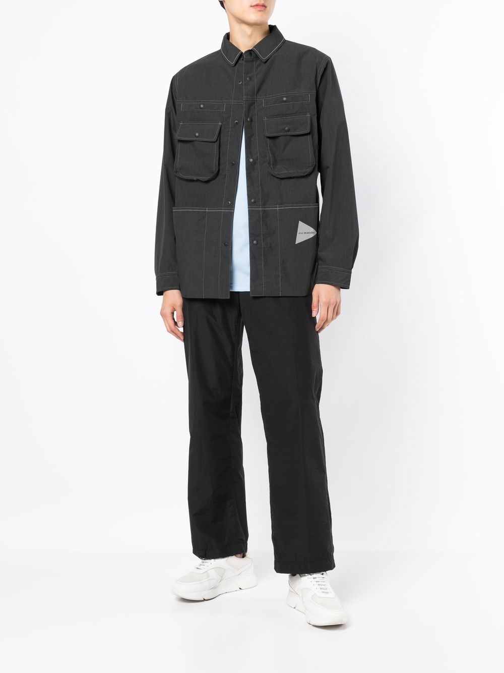 Logo-Print Shirt Jacket