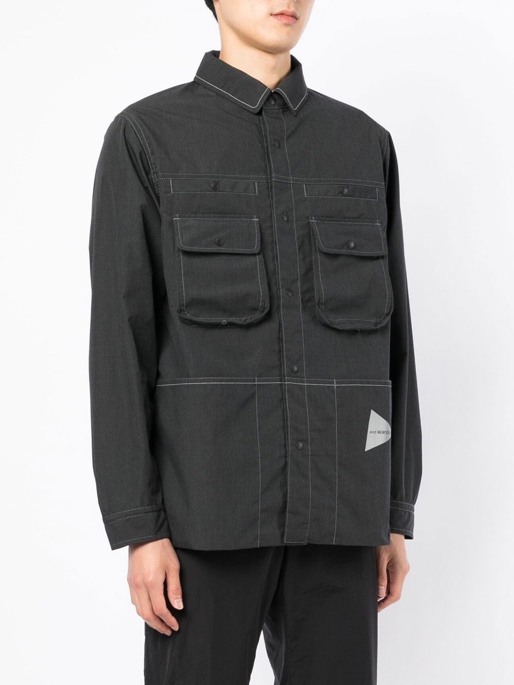 Logo-Print Shirt Jacket