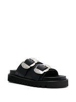 Buckle-Detail Slip-On Sandals
