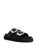 Buckle-Detail Slip-On Sandals