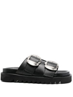 Buckle-Detail Slip-On Sandals